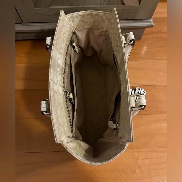 Coach Signature Stripe Candace Carry All Handbag purse - Picture 11 of 12